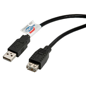 Roline USB2.0 kabel TIP A-A M/F 1.8m, crni (produžni)   )  / 11.02.8948 